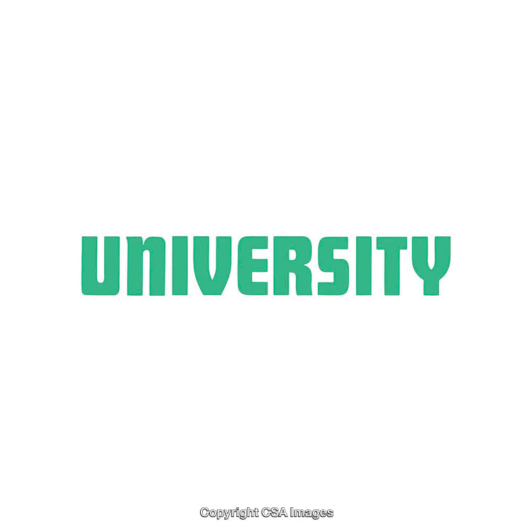 Green Text Typography Featuring the Word 'University' on a White Background