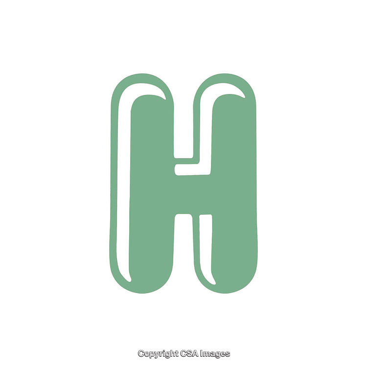 Green Stylized Capital Letter H with a Modern Abstract Design
