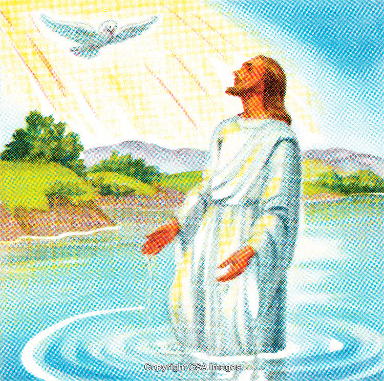 Illustration of a Baptism Scene Highlighting Spiritual Reflection and Renewal