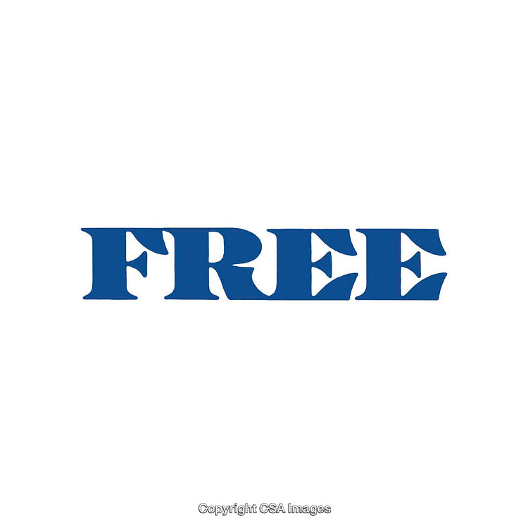 Bold Blue 'FREE' Text on White Background for Emphasis