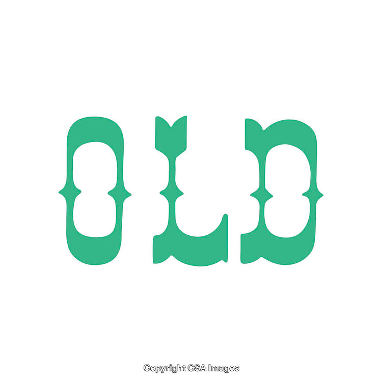 Creative Typographic Art Forming the Word 'Old' in Bold Style
