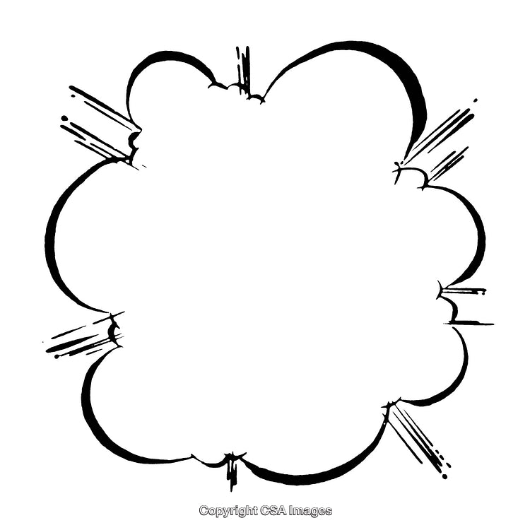 Black and White Comic-Style Explosion Border Design