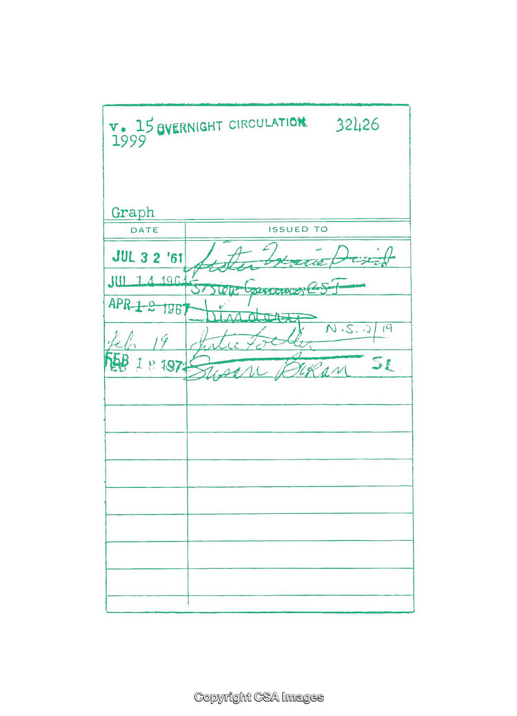 Vintage Library Card Detailing Book Circulation in Green Detail