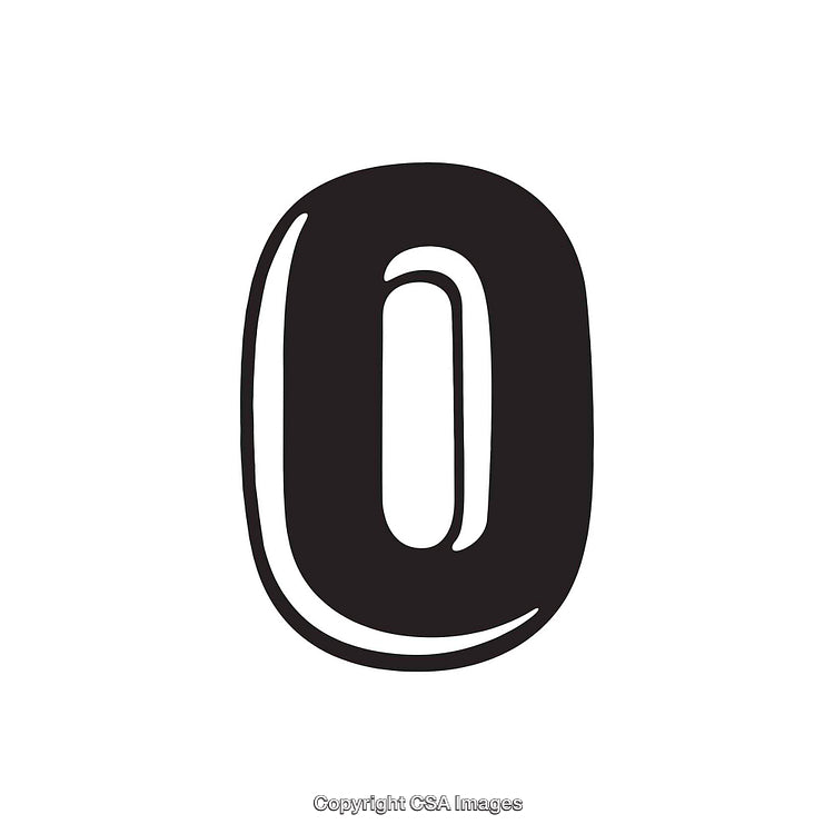 Bold Black Letter O Isolated on White Background Vector Illustration