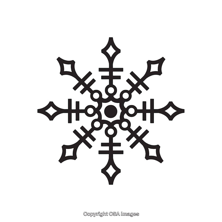 Intricate Black And White Abstract Symbol With Symmetrical Design