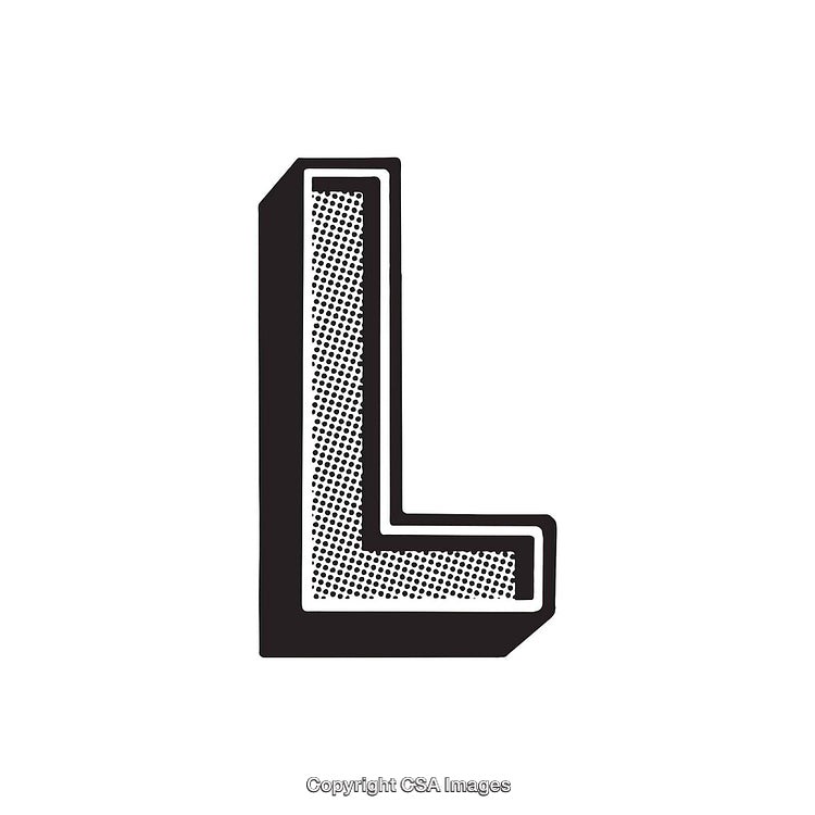 Decorative Letter L with Bold and Dot Pattern Design