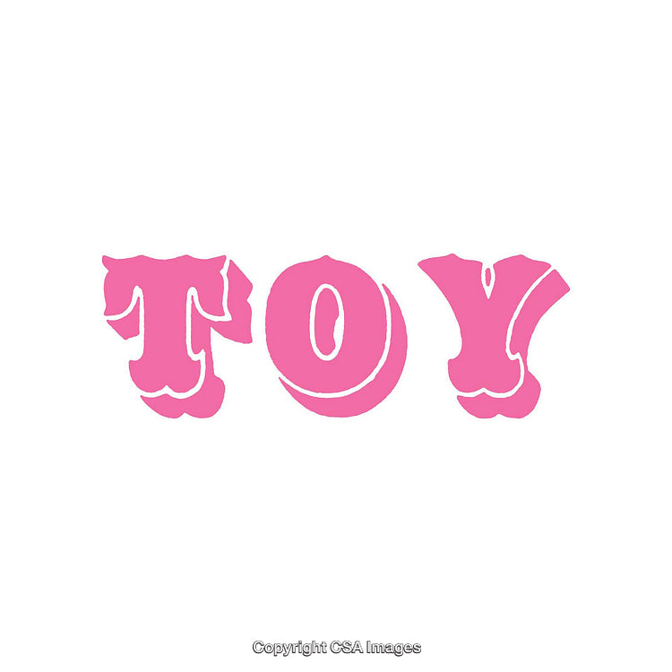 Pink Toy Lettering in Bold Vintage Style on White Background