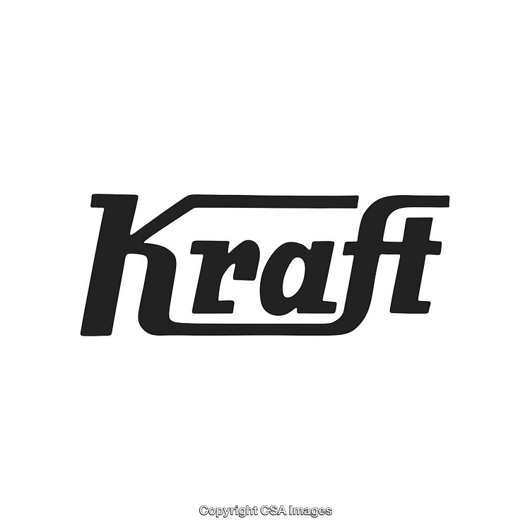 Stylized Logo of the Kraft Brand in Black and White Design