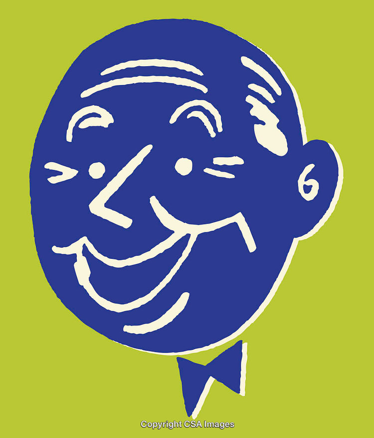 Colorful Cartoon Illustration of a Smiling Face on a Bright Background