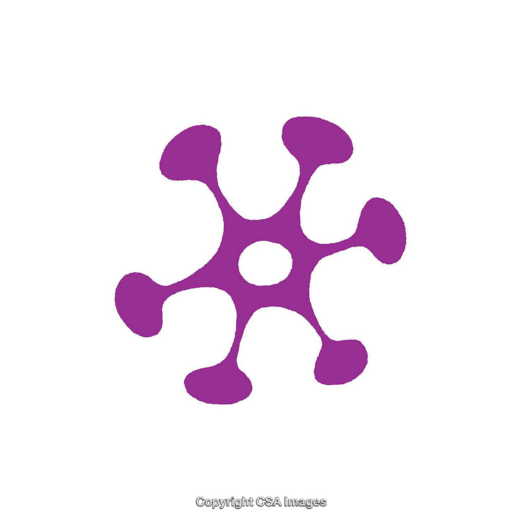 Abstract Purple Symbol with Geometric Petals on a Clean White Background