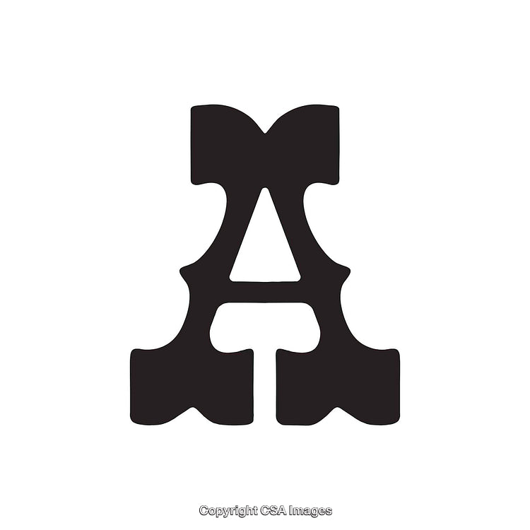 Bold Artistic Render of the Letter 'A' in Black on White