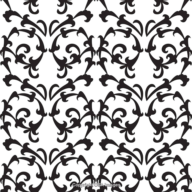 Elegant Black and White Ornamental Pattern With Vintage Decorative Motifs
