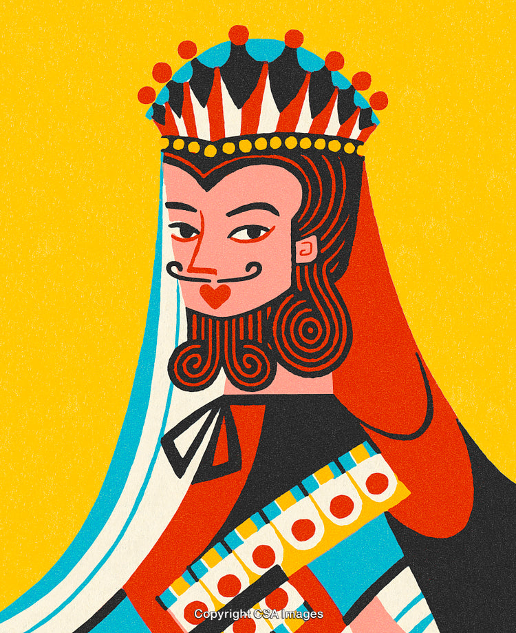 Abstract Playing Card-Inspired Artistic Illustration with Vibrant Colors
