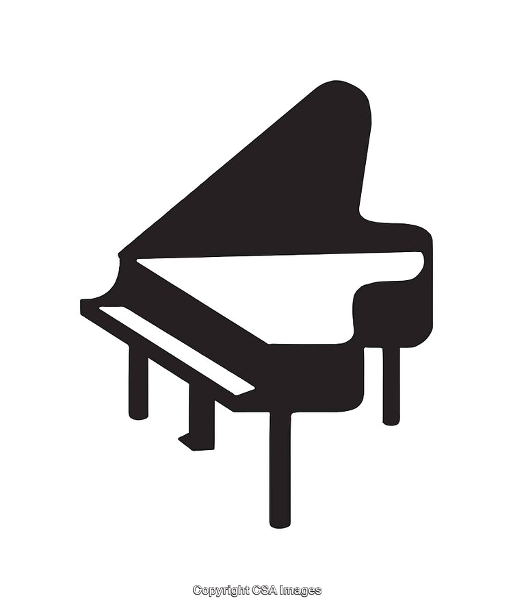 Black and White Silhouette of a Grand Piano