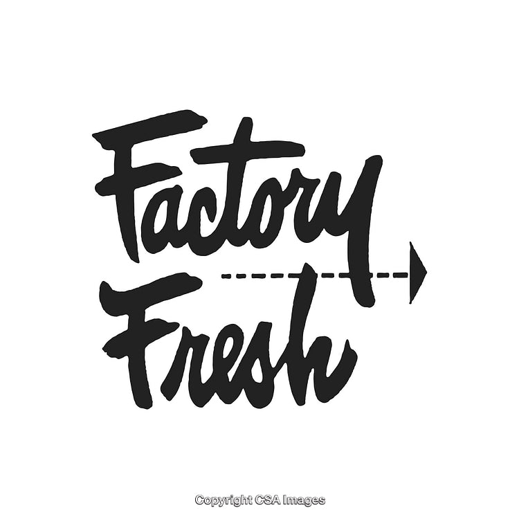 Stylish Factory Fresh Typography Concept With Bold Lettering and Arrow Design