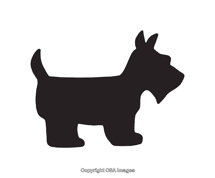 Silhouette Profile of a Terrier Shaped Dog