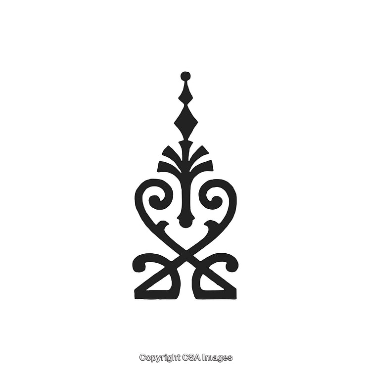 Ornate Black and White Decorative Design Ornament with Classic Motifs
