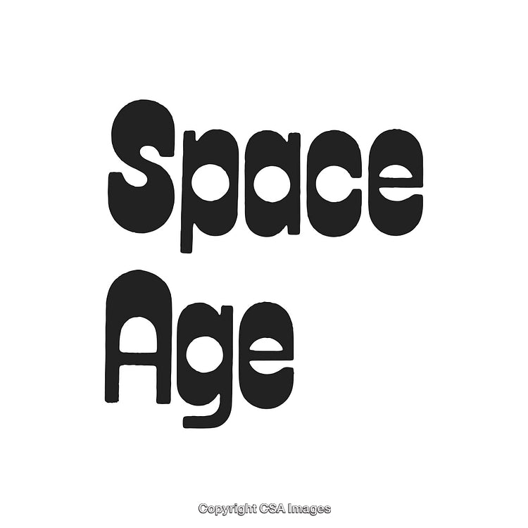 Black Typeface Display Featuring Bold Space Age Lettering Design