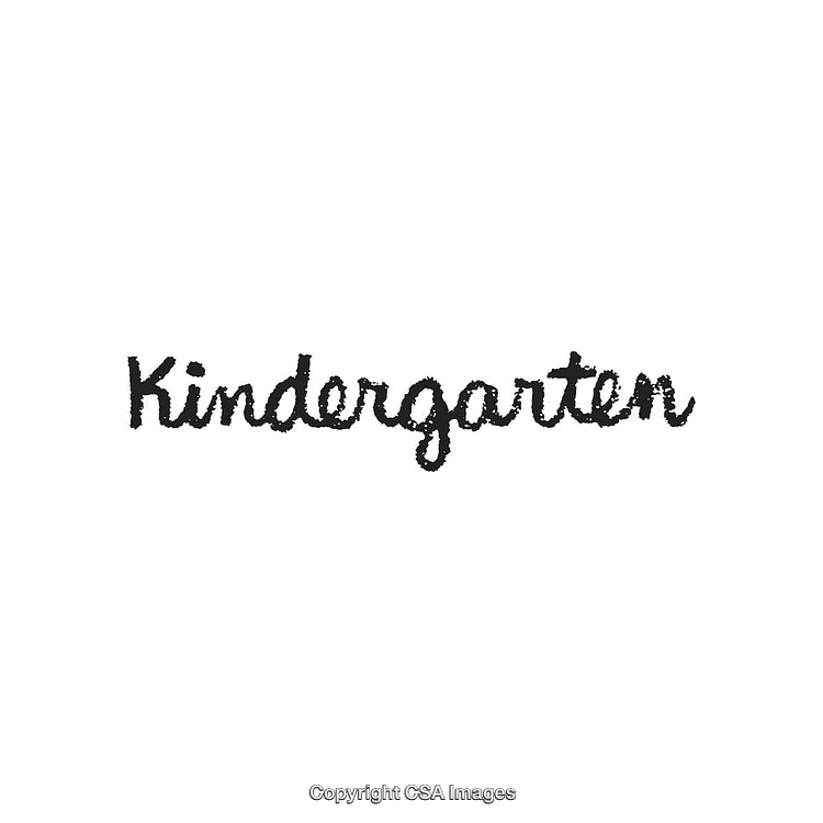 Handwritten Blackboard Style Text Spelling Kindergarten in Child-Like Font