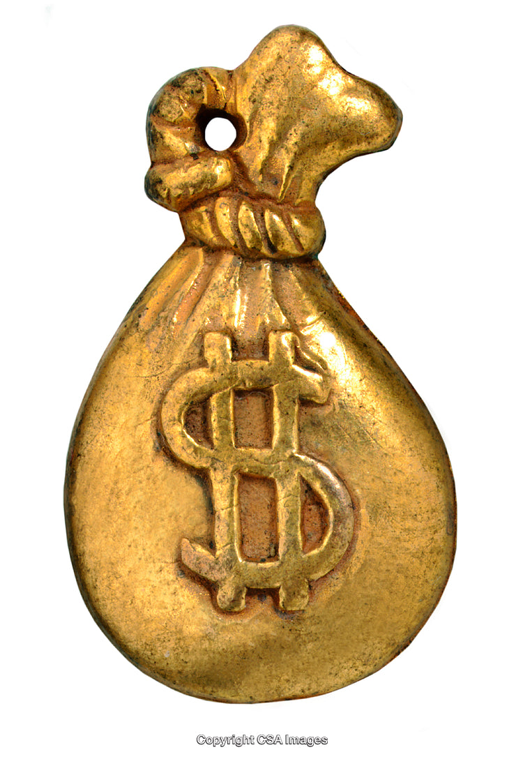 Golden Bag Toy Shaped with a Dollar Symbol Icon Design