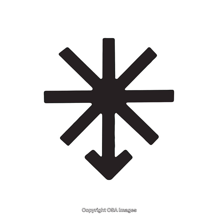 Simple Black Dingbat Symbol Featuring an Arrow and Star Design