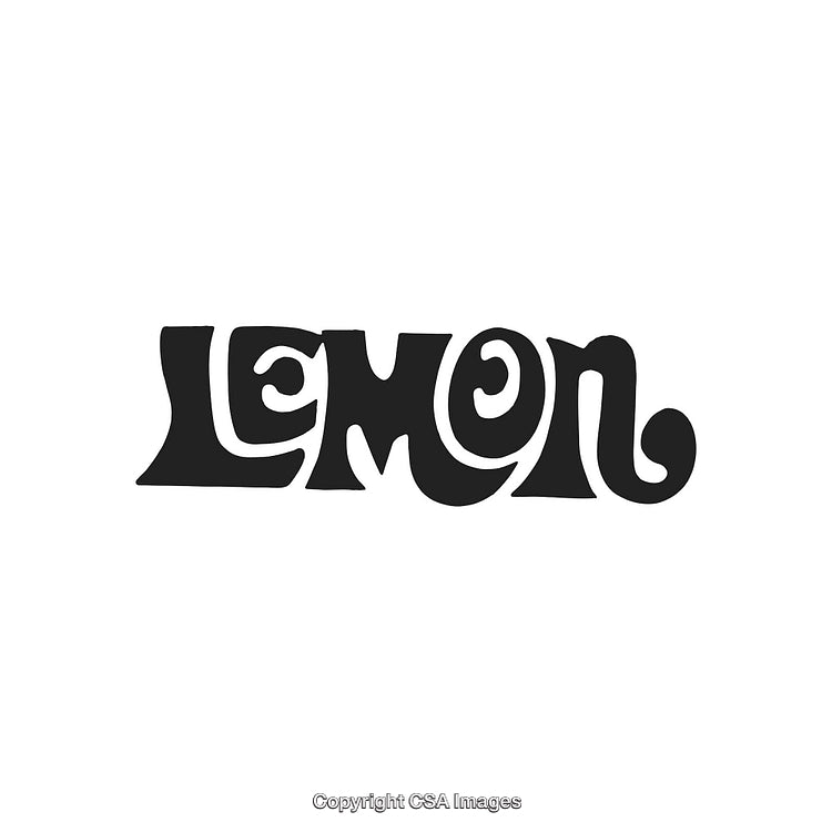 Retro Stylized Lettering of the Word 'Lemon' with Unique Font Design