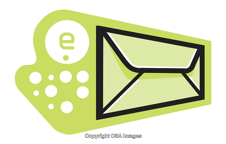 Green Icon Depicting an Envelope for Email and Communication Concept