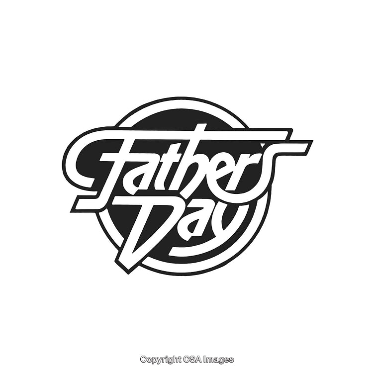 Black And White Father's Day Logo With Retro Styled Typography