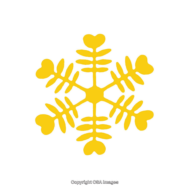 Yellow Snowflake-Inspired Design With Elegant Heart Shapes
