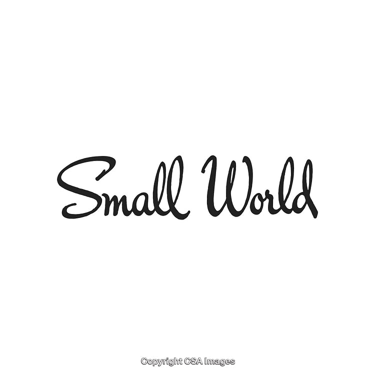 Handwritten Black Script Text of Small World in Elegant Style