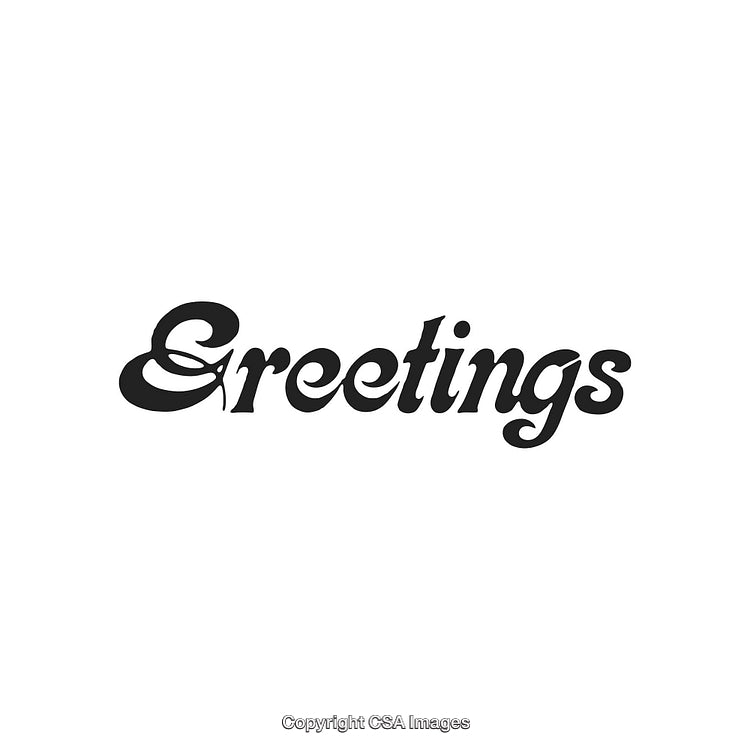 Classic Retro-Style Typography Design With "Greetings" on White Background