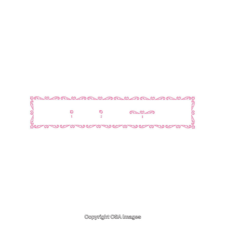 Elegant Pink Ornate Decorative Border with Floral Designs and Center Elements