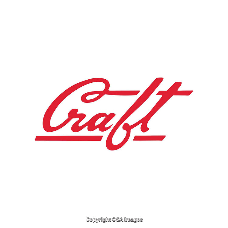 Red Stylized Craft Text Logo on a Clean White Background