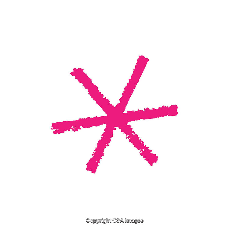 Bold Pink Star-Shaped Symbol on White Background