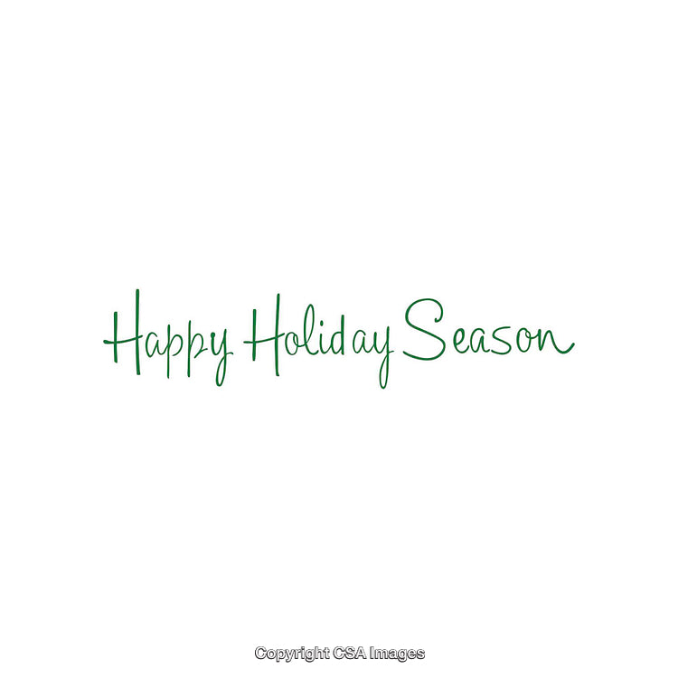Festive Greeting Card with 'Happy Holiday Season' in Green Script Font