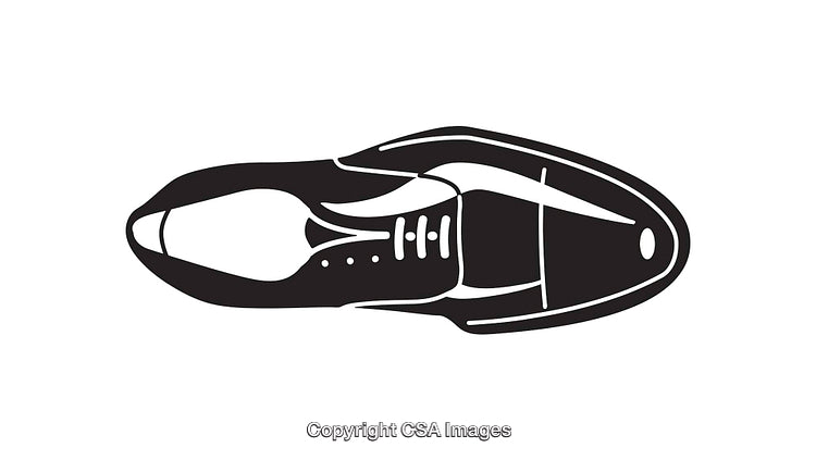 Detailed Black And White Shoe Illustration Viewed From Above