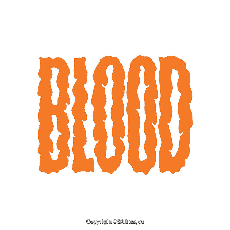 Creative Stylized Word Art Featuring the Term 'Blood' in Bold Orange
