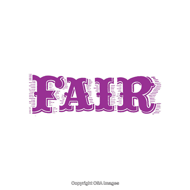 Purple Decorative Typography Featuring the Word 'Fair' on a White Background