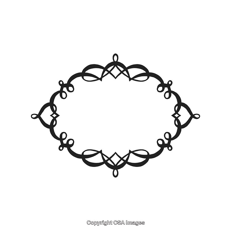 Elegant Black and White Decorative Border with Symmetrical Design