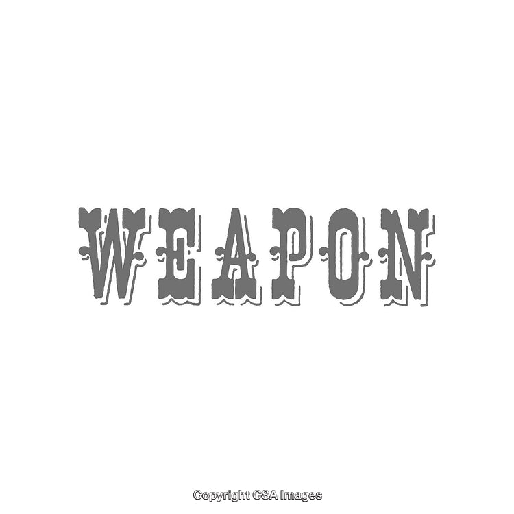 Vintage Styled Typography Design with the Word Weapon on White Background