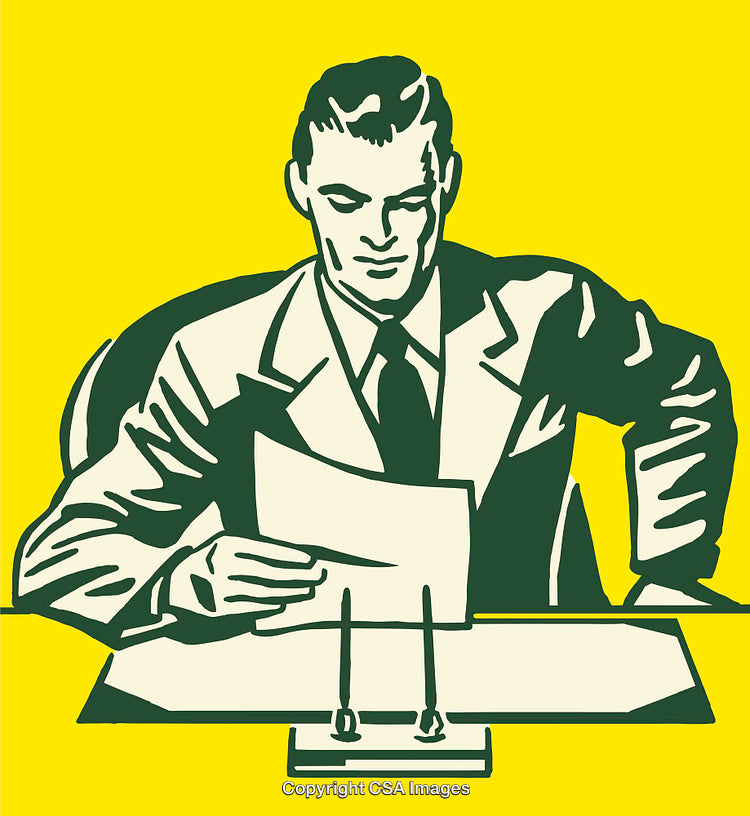 Vintage Businessman Illustration with Retro Style and Professional Charm