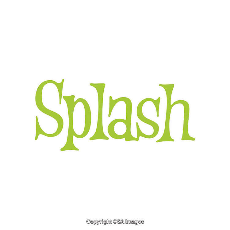 Green Typography with the Word Splash on White Background