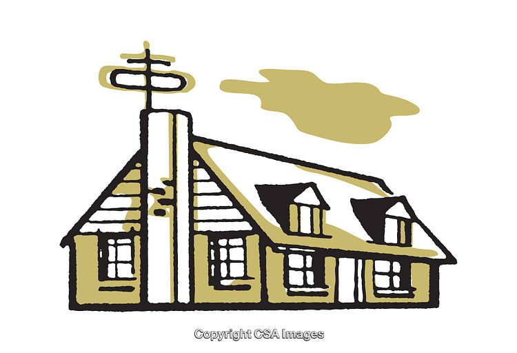 Charming Illustration of a House with Unique Architectural Design