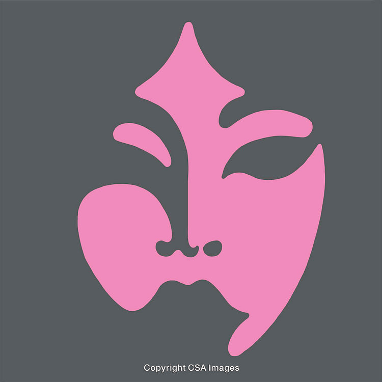 Abstract Pink and Gray Line Art Illustration of a Stylized Face