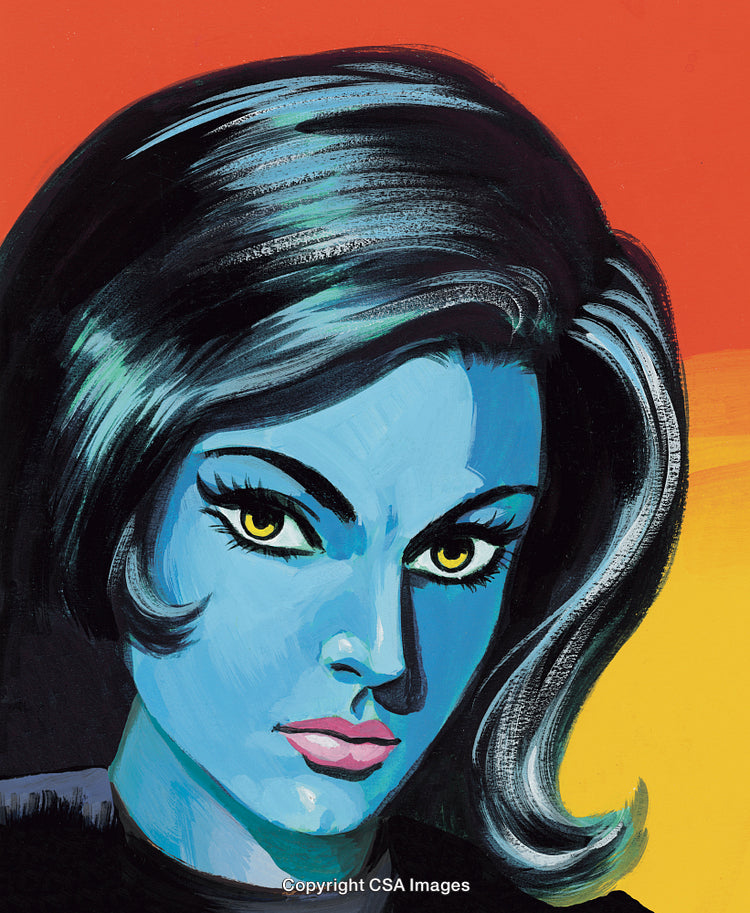 Colorful Portrait of a Woman Featuring Bold and Unique Artistic Attributes