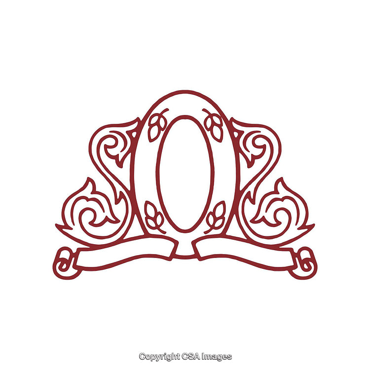 Decorative Vintage Styled Floral Monogram Design with Ornate Scrollwork Elements