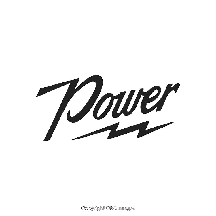 Bold Typography Featuring the Word Power with Energetic Lightning Motif