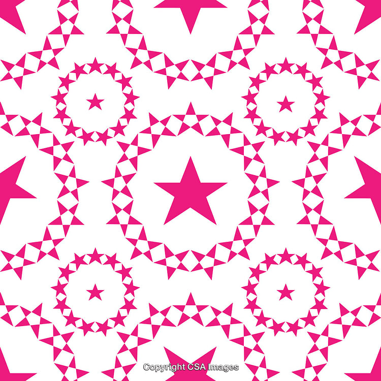 Pink Star and Circular Pattern with White Background