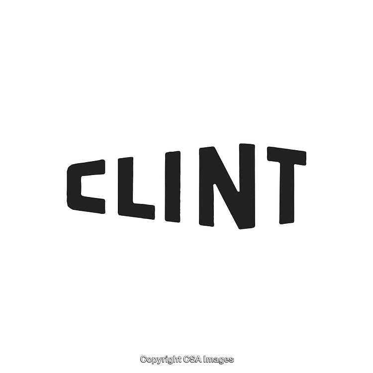 Simple Black And White Text Design With Word 'CLINT' In Bold Typography