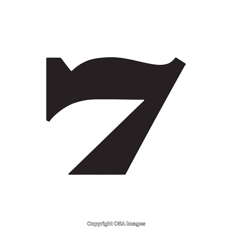 Stylized Graphic Representation of the Number Seven on a White Background